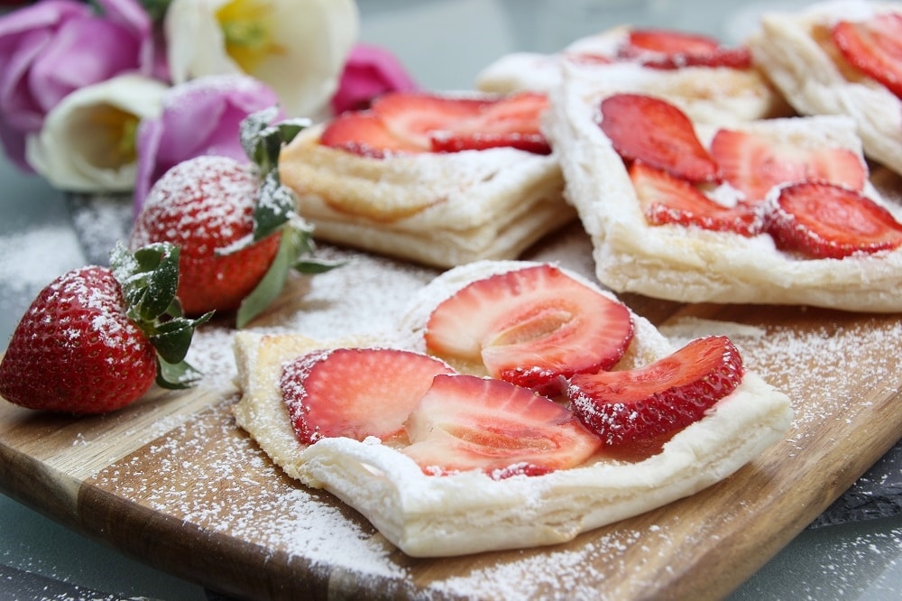 Blätterteig mit Erdbeeren und Ricotta