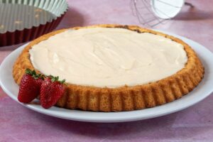 Erdbeerkuchen mit Vanillepudding