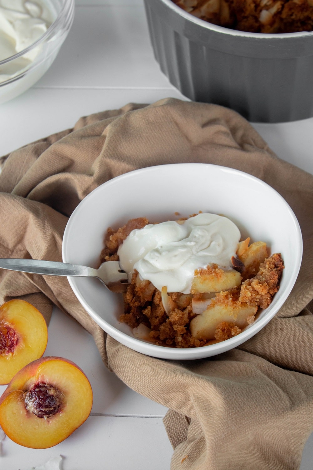 Rezept Apfel-Pfirsisch Crumble