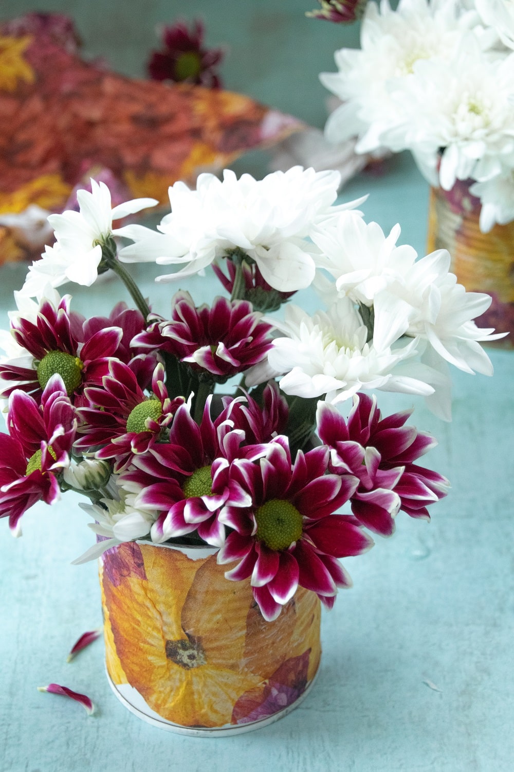 DIY Blumenvase aus Konserven