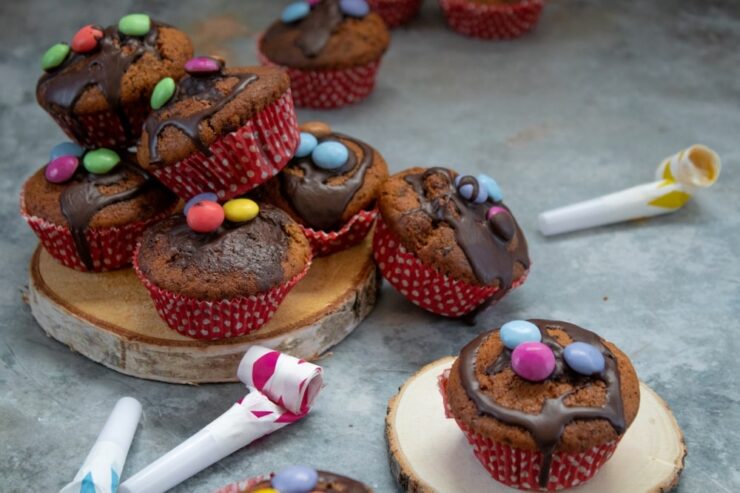 Saftige Schokomuffins mit Schokolinsen - The inspiring life